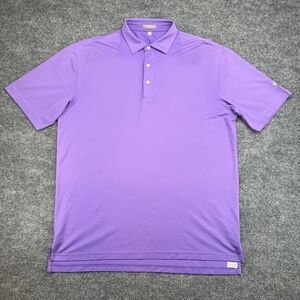 Peter Millar Summer Comfort Polo Shirt Mens Large Purple Solid Performance Golf